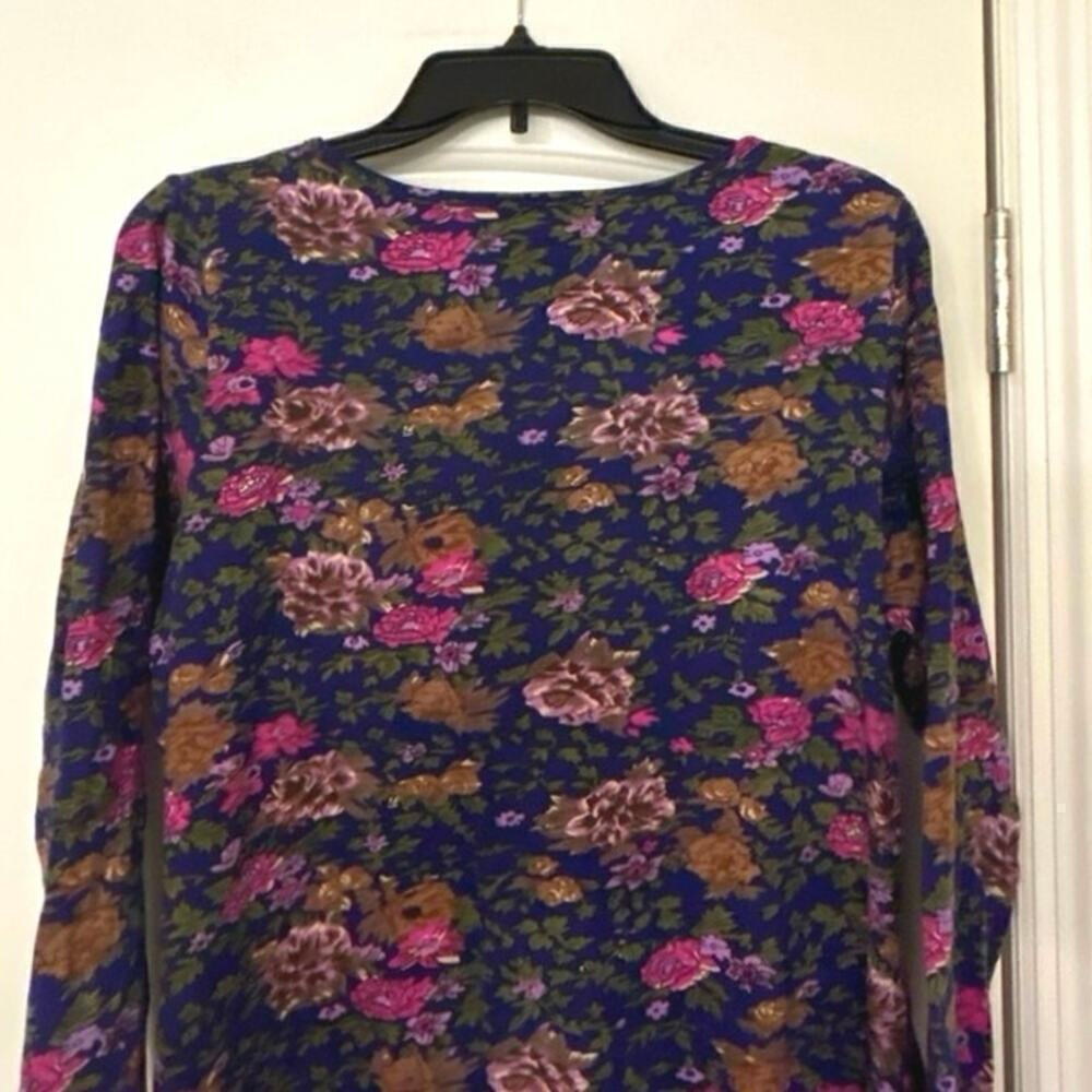 Vermont Country Store Cotton Floral Midi Dress Country Cottage M Fall Farmhouse - Picture 6 of 8